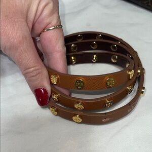 Tory Burch Brown Studded Leather Belt size small